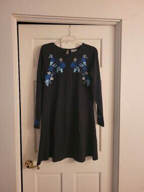 NWOT ASOS Floral Embroidered Skater Dress, size 12